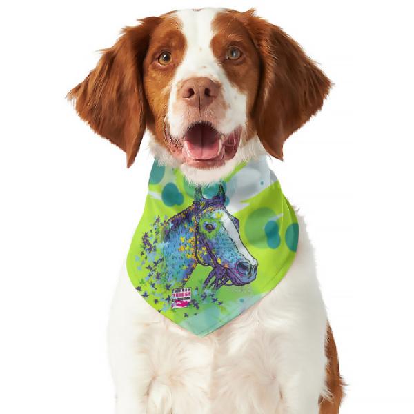 Hunde-Bandana Tasci - Popart Hundedesign, 100 % Polyester, 70x30 cm, verstellbar, waschbar, Pferd